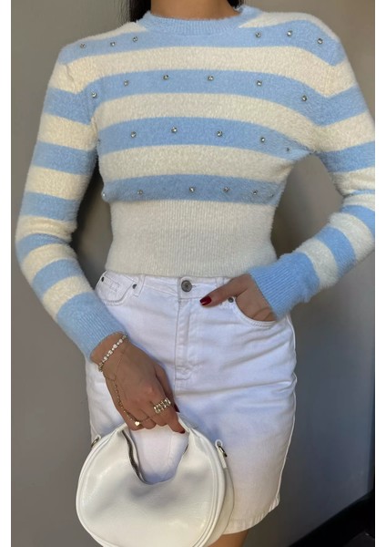 Kadın Taş Detaylı Crop Top Bluz P-00012977 modelleri