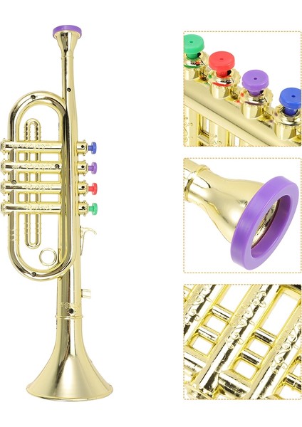 Çocuk Müzik Aletleri Sahne Performans Aksesuarları Dört Tonlu Trompet (Temel Tahta) Gümüş (Yurt Dışından) indirimleri