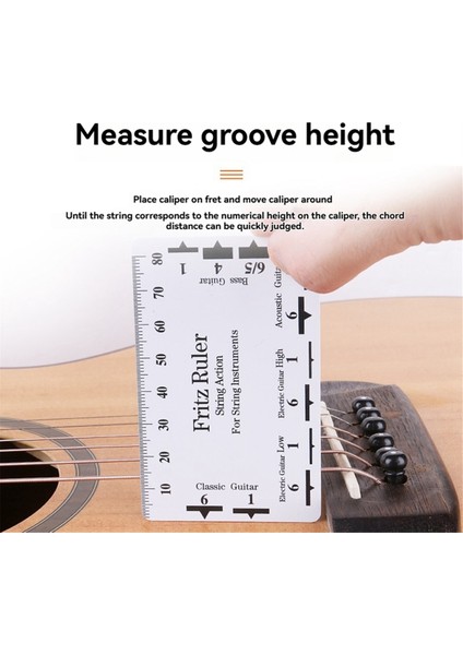Gitar Tel Yüksekliği Ölçüm Aleti Çok Işlevli Özellikler Cetvel Kart Lutçu (Yurt Dışından) indirimleri