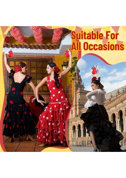 1 Çift Ispanyol Kastanyetleri Flamenko Telli Geleneksel Ahşap El Perküsyon Kastanyetleri (Kırmızı) (Yurt Dışından) indirimleri