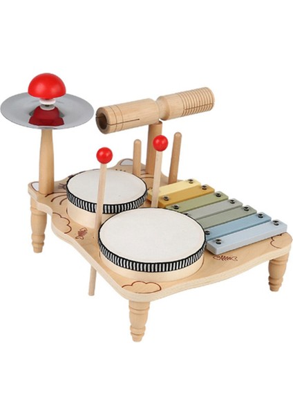Çocuklar Için Davul Seti Küçük Çocuklar Için Ahşap Erken Eğitim Başlangıç Perküsyon Müzik Masası Çocuk Rafı (Yurt Dışından)