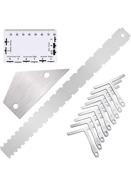 Gitar Lutçusu Ölçüm Aleti Seti Tel Cetveli Alt Yarıçap Ölçer Tamir Aletleri Aksesuarlar (Yurt Dışından)