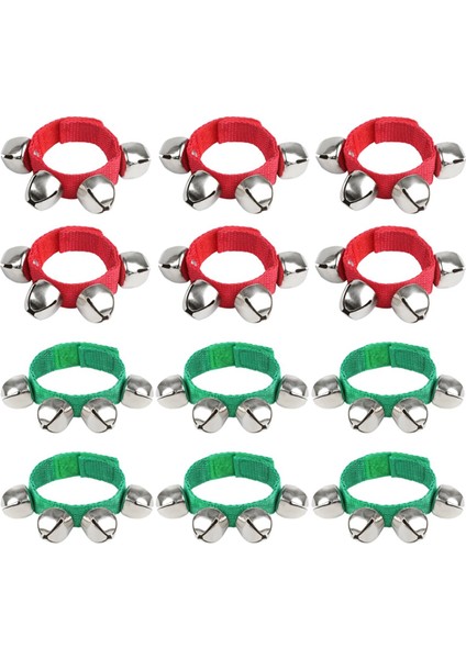 12 Adet Bileklik Ziller Bilezikler Jingle Müzikal Ayak Bileği Ritim Enstrümanı Çocuklar Için Noel Partisi Hediyeleri-A (Yurt Dışından)