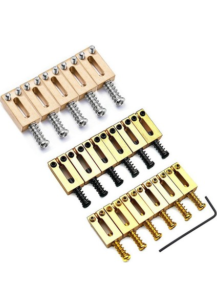 6 Set Köprü Eyeri Masif Pirinç Elektrik Gitar Kod Tel Çekme (Gümüş) (Yurt Dışından) fiyatları