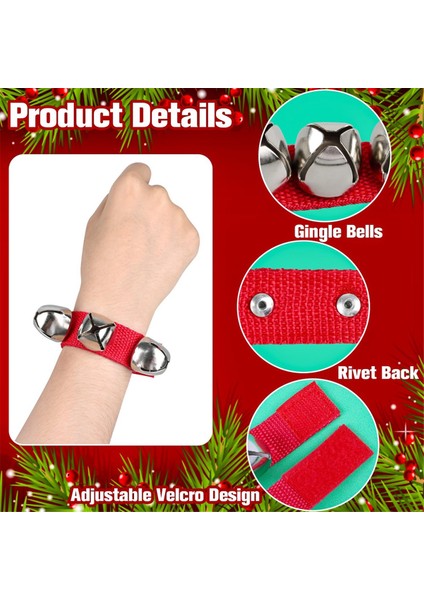 12 Adet Bileklik Ziller Bilezikler Jingle Müzikal Ayak Bileği Ritim Enstrümanı Çocuklar Için Noel Partisi Hediyeleri-A (Yurt Dışından) modelleri