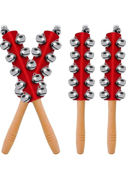 Adet Noel Çanları Ahşap Saplı Jingle Enstrüman Müzikal El Çanı Perküsyon (Yurt Dışından) fiyatları