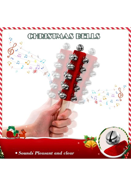 Adet Noel Çanları Ahşap Saplı Jingle Enstrüman Müzikal El Çanı Perküsyon (Yurt Dışından) fırsatları