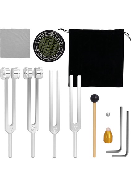 Şifa Için Diyapazon Seti 128Hz 136Hz 256Hz 384Hz Aktivatör Şifa, Ses Terapisi, Vücudu Koru (Yurt Dışından)