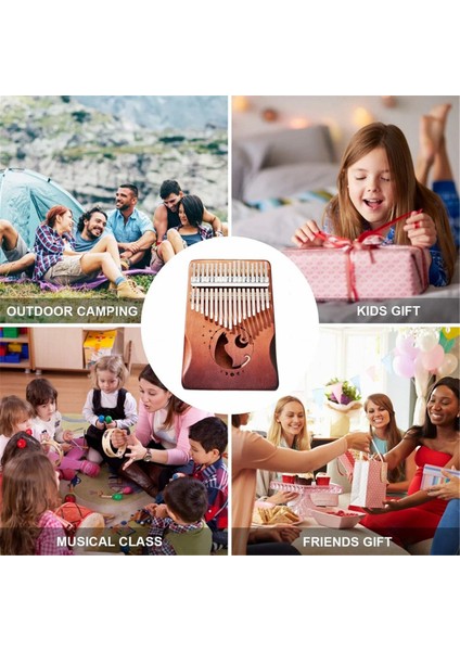 17 Tuşlu Kalimba Başparmak Piyano Masif Ahşap Kaplama Klavye Müzik Aleti Parmak Müzik Severler Için Hediye (Yurt Dışından) modelleri