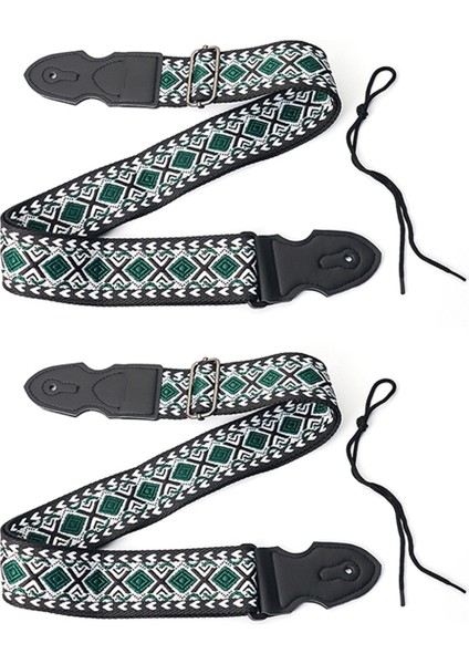 2 Adet Pick Klipsli Gitar Askısı Nakışlı Etnik Stil Aksesuarları Genişletme Ukulele Askıları (Yurt Dışından)