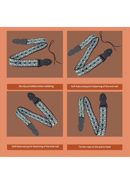 2 Adet Pick Klipsli Gitar Askısı Nakışlı Etnik Stil Aksesuarları Genişletme Ukulele Askıları (Yurt Dışından) fırsatları