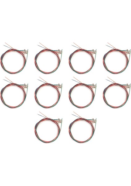 Klasik Gitar ve Ukulele Parçaları Aksesuarları Renkli Tel Için 6'lı 10 Set Saf Bakır Tel (Yurt Dışından)