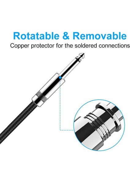 Düz Bükülebilir Mikrofon Ses Kablosu 6.35MM Stereo Mikser Uzatma 2 Metre (Yurt Dışından) fiyatları