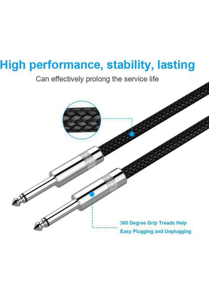 Düz Bükülebilir Mikrofon Ses Kablosu 6.35MM Stereo Mikser Uzatma 2 Metre (Yurt Dışından) indirimleri