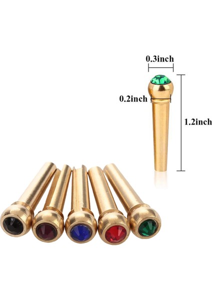 Akustik Gitarlar Için 6 Adet Pirinç Köprü Pimleri Sabit Tel Çivileri 6 ve 12 Enstrüman Gelişmiş Ton Stabilitesi (Yurt Dışından) fiyatları