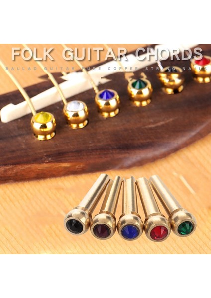 Akustik Gitarlar Için 6 Adet Pirinç Köprü Pimleri Sabit Tel Çivileri 6 ve 12 Enstrüman Gelişmiş Ton Stabilitesi (Yurt Dışından) modelleri