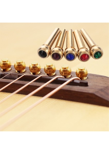 Akustik Gitarlar Için 6 Adet Pirinç Köprü Pimleri Sabit Tel Çivileri 6 ve 12 Enstrüman Gelişmiş Ton Stabilitesi (Yurt Dışından) fırsatları