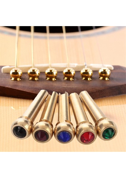 Akustik Gitarlar Için 6 Adet Pirinç Köprü Pimleri Sabit Tel Çivileri 6 ve 12 Enstrüman Gelişmiş Ton Stabilitesi (Yurt Dışından) indirimleri