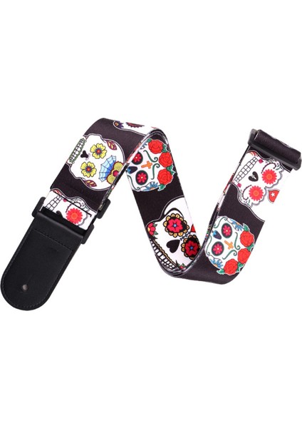 Kafatası Deri Naylon Floresan Baskılı Folk Gitar Askısı Elektrik Askısı, Akustik Askı, A (Yurt Dışından) fiyatları