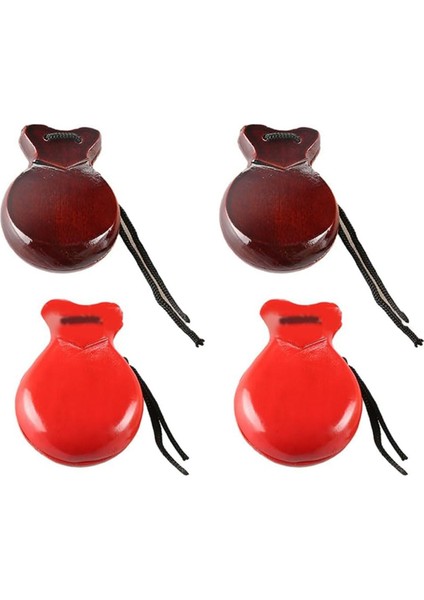 Flamenko Dansı Orff Vurmalı Çalgı Rap Sert Ahşap Ispanyol Kastanyetler Kırmızı ve Kahverengi (Yurt Dışından)