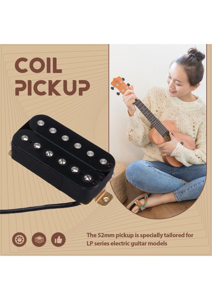 Elektrik Gitar 52MM Altı Telli Iki Bobinli Manyetik Lp Serisi Iki Parçalı Siyah (Yurt Dışından) indirimleri
