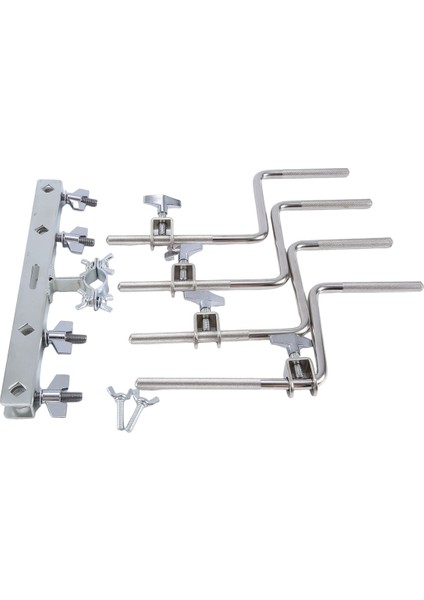 Davul Uzatma Kelepçesi Inek Çanı Montaj Bas Tutucu Zil Müzik Aleti Perküsyon 4 Kafa (Yurt Dışından)