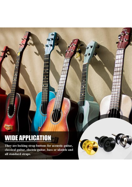12 Adet Gitar Askısı Kilit Düğmeleri Metal Uç Pimleri Montaj Vidaları ile Akustik Klasik Elektrik Bas Ukulele Için (Yurt Dışından) fırsatları