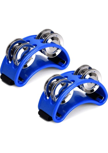 Adet Ayak Tef Percussion, Çelik Jingle Bells ile Müzik Aleti Percussion Pedalı - Mavi (Yurt Dışından)