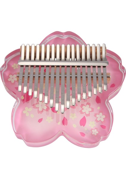 Akrilik Kalimba 17 Tuşlu Şeffaf Kalimbalar Başlangıç Başparmak Piyano Profesyonel Müzik Klavye Enstrümanı Yapraklı (Yurt Dışından)