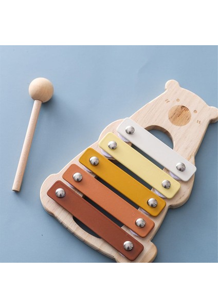 Bebek Ahşap Müzik Aletleri Oyuncakları Çok Işlevli Ayı Şekli Ksilofon Oktav Çalma Hediyesi (Yurt Dışından)