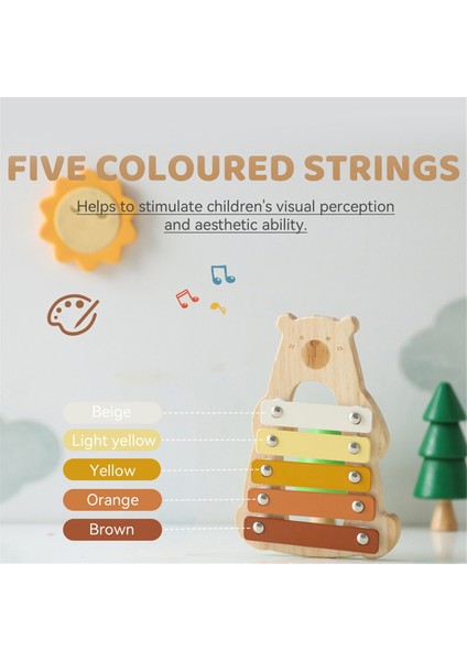 Bebek Ahşap Müzik Aletleri Oyuncakları Çok Işlevli Ayı Şekli Ksilofon Oktav Çalma Hediyesi (Yurt Dışından) indirimleri