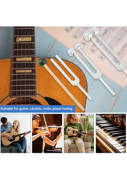Şifa Için Diyapazon Seti (128Hz, 256Hz, 512Hz), Refleks Çekiciyle Diyapazon, Yoga, Ses Terapisi Için (Yurt Dışından) fırsatları