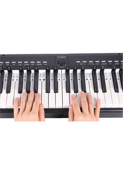 2 Adet 88 Tuş Çıkarılabilir Piyano Tuş Etiketleri Klavye Çıkartmaları Not Işaretleyici Başlangıç Seviyesi Öğrenciler Için Siyah+Beyaz (Yurt Dışından) modelleri