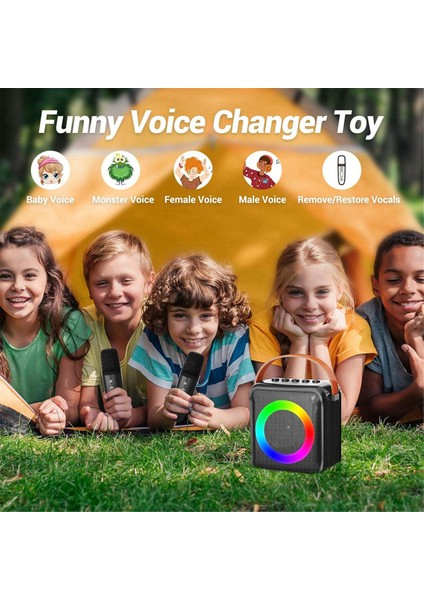 Çok Işlevli Bluetooth Ses Taşınabilir Mikrofon Renkli LED Atmosfer Lambası Ev Karaoke Hoparlörü 2 Mikrofon (Yurt Dışından) fiyatları