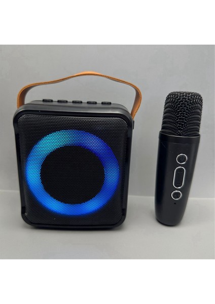 Çok Işlevli Bluetooth Ses Taşınabilir Mikrofon Renkli LED Atmosfer Lambası Ev Karaoke Hoparlörü 2 Mikrofon (Yurt Dışından) modelleri