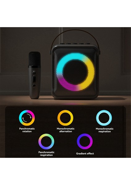 Çok Işlevli Bluetooth Ses Taşınabilir Mikrofon Renkli LED Atmosfer Lambası Ev Karaoke Hoparlörü 2 Mikrofon (Yurt Dışından) fırsatları