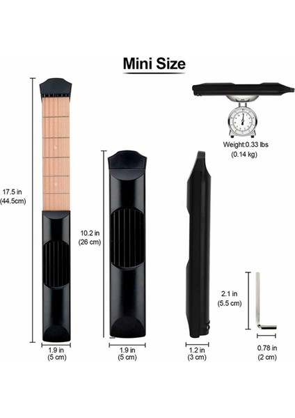 Cep Gitar Çalışma Sapı, 6 Perde Taşınabilir Akor Aleti Başlangıç Seviyesi Için (Yurt Dışından) modelleri