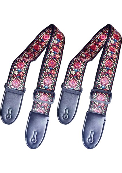 Kırmızı Desen Moda Baskılı Akustik Elektrik Gitar Askısı Genişletilmiş Evrensel (Yurt Dışından)