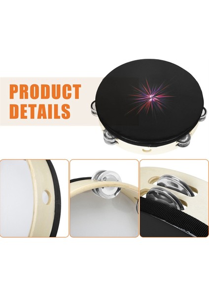 10 Inç Elde Taşınabilir Tef Çift Sıra Jingle Davul Perküsyon Enstrümanı Yetişkin Kilise Ktv Parti Dans Müziği (Yurt Dışından) fiyatları