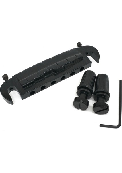 Ayarlanabilir Gitar Köprüsü Küçük Entegre Kuyruk Parçası Lp Tarzı Elektrik Parçaları Için Siyah (Yurt Dışından)