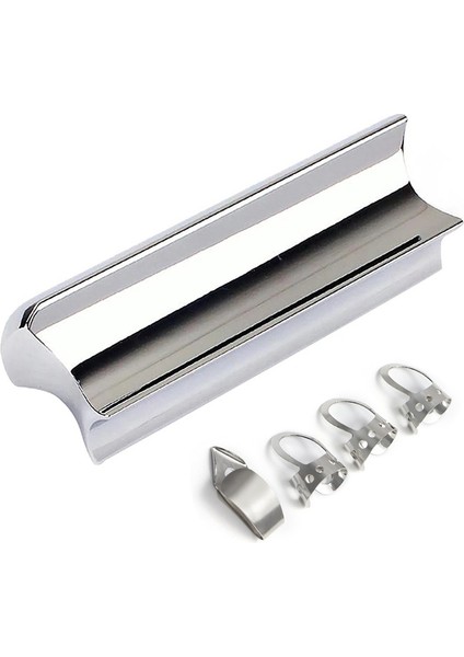 Elektrik Gitar Ton Çubuğu 76MM Yuvarlak Burun Katı Slayt 4 Işaret Parmağı Metal Pena (Yurt Dışından)