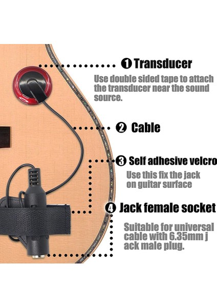 2 Adet Kontak Mikrofon Alıcısı Eq Smd Enstrüman Gitar Keman Banjo Ukulele Aksesuarları-B (Yurt Dışından) indirimleri