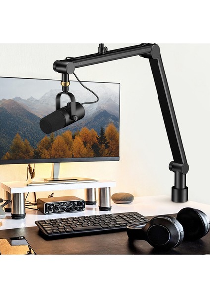Telefon Tutucu ile 360 Derece Ayarlanabilir Mikrofon Standı Canlı Yayın Ağır Hizmet Tipi Bom Kolu (Yurt Dışından) fırsatları