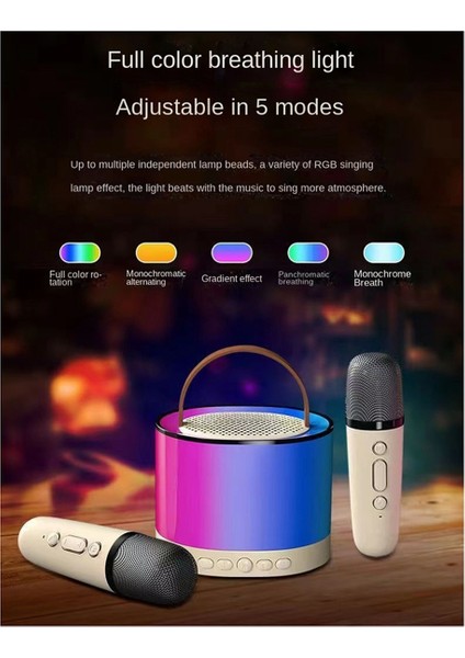 Kablosuz Mikrofonlu Pembe Mini Karaoke Makinesi, Taşınabilir Bluetooth Hoparlör (Yurt Dışından) fiyatları