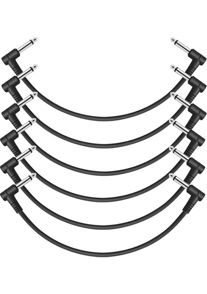 Gitar Patch Kablosu Efekt Pedal Kabloları, Siyah 6'lı Paket 30CM (Yurt Dışından)