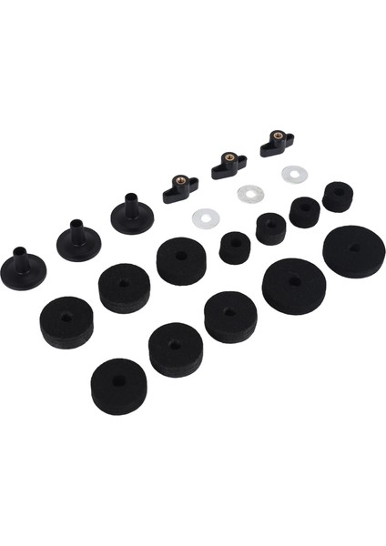 21 Adet Zil Keçesi Hi-Hat Debriyaj Keçe Standı Kovanları Davul Için Taban Kanat Somunları ve Rondela Siyah (Yurt Dışından) modelleri