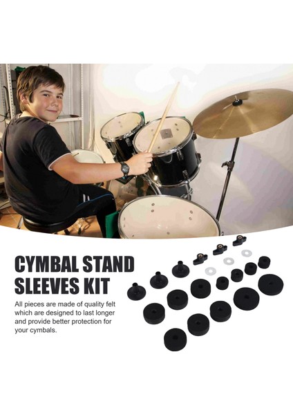 21 Adet Zil Keçesi Hi-Hat Debriyaj Keçe Standı Kovanları Davul Için Taban Kanat Somunları ve Rondela Siyah (Yurt Dışından) fırsatları