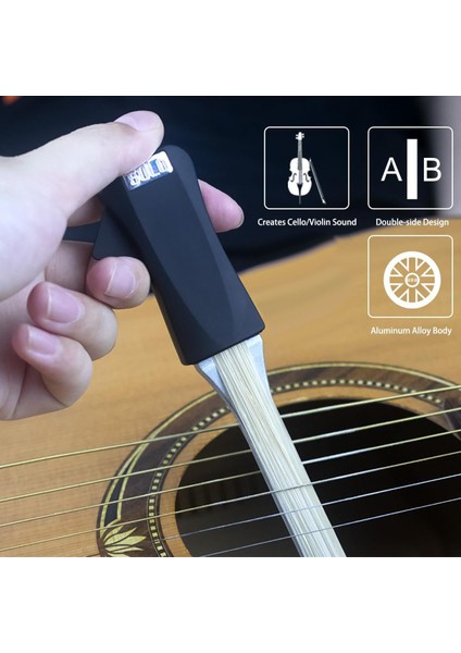 Solo Gitar Yay Taşınabilir Çift Taraflı Tasarım Çok Amaçlı Pena Bas Banjo Keman Müzik Aleti Için (Yurt Dışından) fırsatları