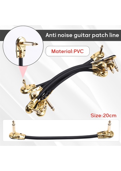 Gitar Hattı Etki Cihazı Bağlantı Telleri Çift Düz Kafa Anaerobik Ses Pedalı Enstrüman Jak Fişi 20CM (Yurt Dışından) fırsatları