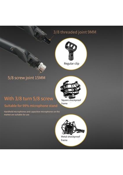 Mikrofon Standı Ayarlanabilir Ağır Süspansiyon Makas Bom Kol Tutucu Braketi USB Kondansatör Mikrofon (Yurt Dışından) modelleri